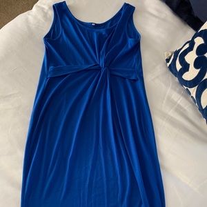 Blue cotton maternity sundress